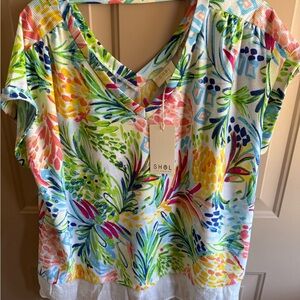 Vibrant Multicolor V-Neck Blouse